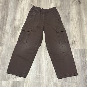 Cotton On Kids Brown Cargo Pants Size 7‎ Elastic Waist Utility Casual